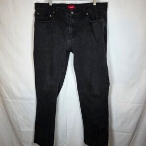 Alfani Slim Straight Stretch Jeans Mens 38x32 Black Denim RN128172